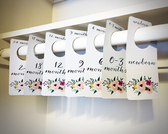 Floral Printable PDF Baby Nursery Closet Dividers and Organizers - print yourself - Baby Girl, Nursery Decor, Nursery Organization