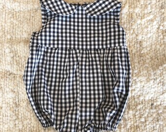 The Gingham peter pan romper