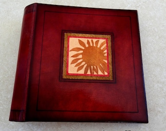 door-CDs leather with inlaid leather sunflower decor