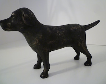 DOOR STOP. Iron Door Stop, Vintage Style Iron LAB Doorstop. Black Labrador Distressed Iron Doorstop. Upcycled Iron Dog Doorstop/Bookends