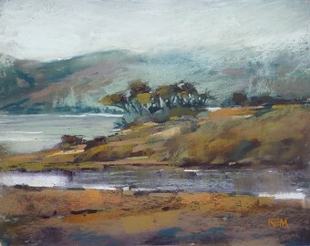 California Fog Landscape Original Pastel Painting Karen Margulis 8x10