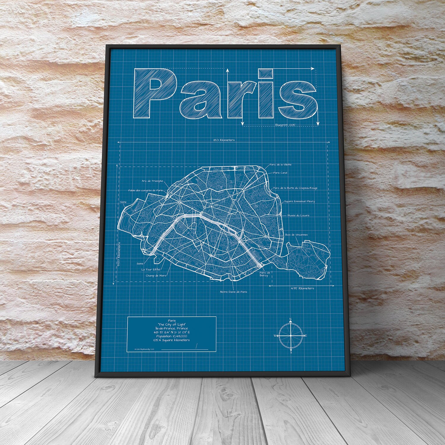 Paris Map / Original Artwork / Paris Map Art / Wall Art