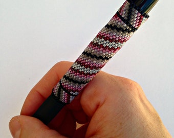 Pen Cover Pattern - Diagonal Stripes - Peyote Pattern