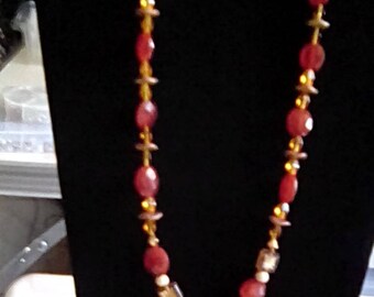 Czech glass autumn necklace
