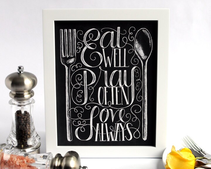 kitchen print kitchen quote kitchen sign kitchen art chalk