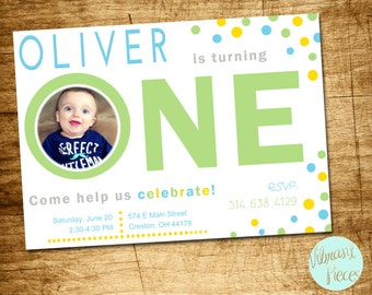 First Birthday Invitation, 1st Birthday Invitation | Personalized Birthday Invitation | Printable Birthday Invitation
