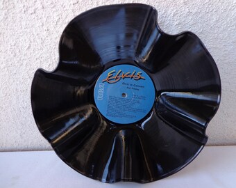 1977 ELVIS In Concert Vinyl Record Bowl. RePurposed Vinyl Record. Record Bowl. Music Lover Gift. Elvis Fan Gift. Music Room Decor. Elvis