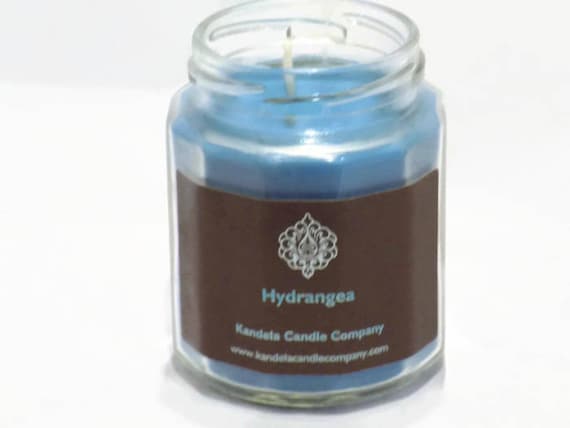 New! Hydrangea Scented Candle in Twelve Sided Jar