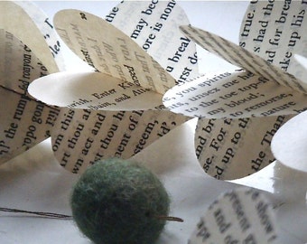 Shakespeare -Victorian Poetry or Vintage Dictionary Heart Strings Paper Mobile
