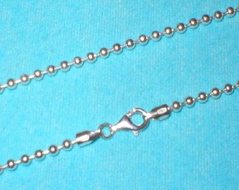 18 inch 45 cm Sterling Silver 925 3mm BALL Chain NECKLACE - Real Solid Silver - Free Shipping Worldwide