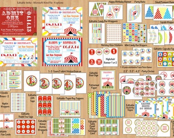 Carnival theme party circus invitation Carnival birthday invitation circus themed party Carnival birthday banner 1st birthday party girl boy