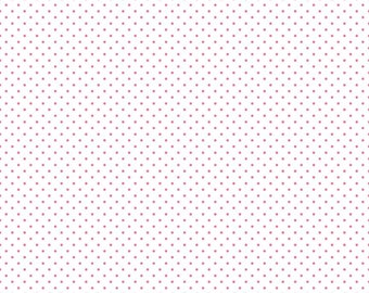 Pink Polka Dot Fabric - Riley Blake Swiss Dot - Hot Pink - Polka Dot Fabric - Pink and White Polka Dot Fabric By The 1/2 Yard