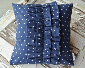 New Price!*** Ruffle Pillow- Navy