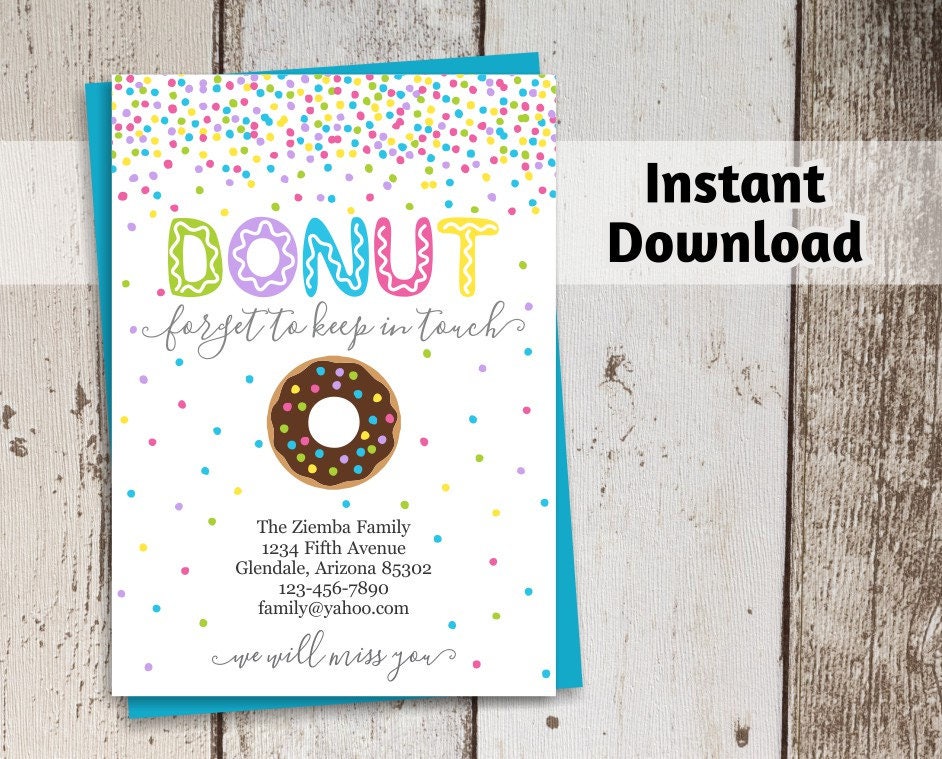 donut-forget-to-keep-in-touch-funny-moving-announcement-template