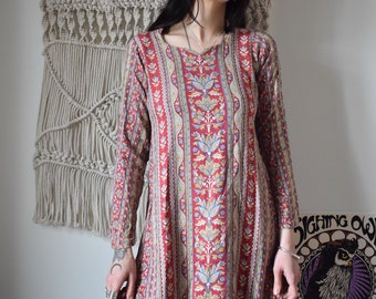 Tunic mid-length vintage 70's paisley pattern