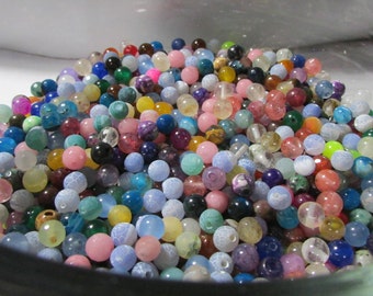 50 Mixed Lot Gemstone Beads -6mm - Assorted colors and shapes - Jewelry Making-Grab Bag