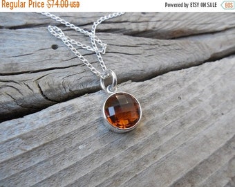 ON SALE Beautiful madeira citrine necklace handmade in sterling silver