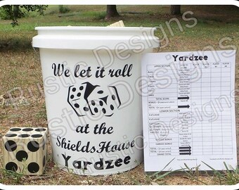 Yard Yahtzee Set | Yardzee set | Wooden dice | Outside Game | Summer Game | Yard Game | Family fun | Beach fun | Lawn Game