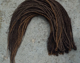 Full Set Thick Natural Dark Brown Natural Sunkissed Double Ended Synthetic Dreads Dreadlocks