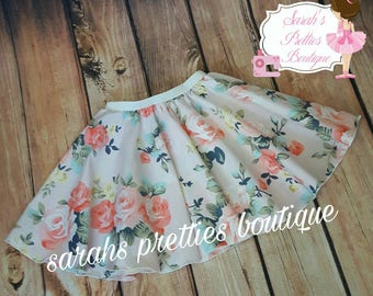 Girls floral circle skirt