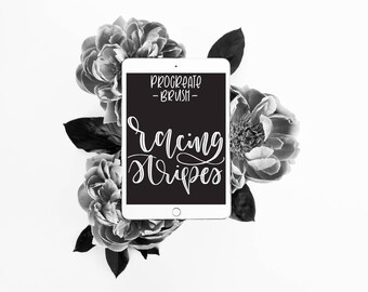 2 Procreate Brushes - Racing Stripes - iPad Pro - Instant Download - Custom Brush for Hand Lettering