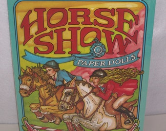 Horse Show Vintage Paper Dolls Coral Barrel Jump Stable Saddles Horses Kids Activity Book 1986 Troubador USA