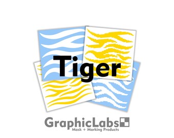 Tiger Pack | Vinyl Spray Mask Camo Stencil for Rifles, Shotguns, Handguns & Small Equipment