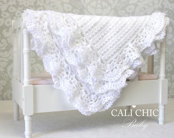 Crochet PATTERN 99 - Silver Spoon - Crochet Baby Blanket PATTERN 99 - Christening Blanket