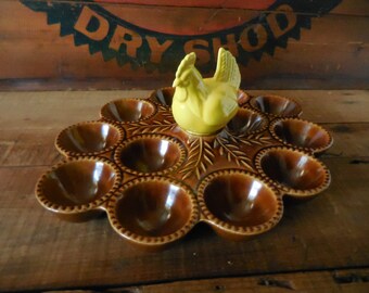California USA Pottery Deviled Egg Tray display plate