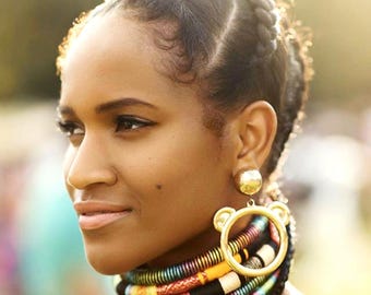 Reine Choker Tribal Necklace Tribal Statement Necklace Rope Choker African Necklace Aztec Necklace Tribal Necklace for Her African Jewelry