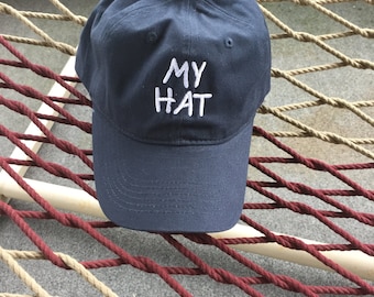 My Hat - Navy Blue Hat With White Lettering