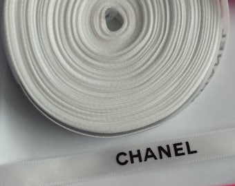 Sale! 3/8" wide - 2 yards White Authentic CHANEL Ribbon New