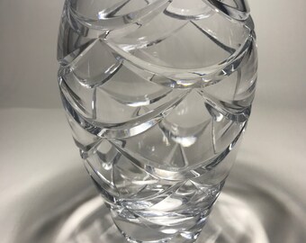 Signed Faberge Crystal Pine Cone Vase