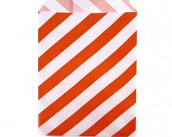 Orange 5" x 7" StripedFavor Bags