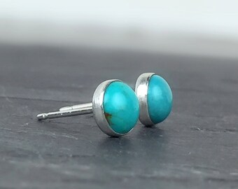 Turquoise Studs, Turquoise Posts, Stud Earrings, Sterling Silver Posts, Turquoise and Silver Studs, Gemstone Posts, Turquoise Earrings