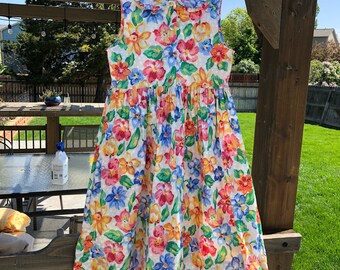 90's Bright Floral Sun Dress Kids (14)