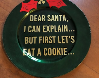 Cookies for Santa plate READY TO SHIP