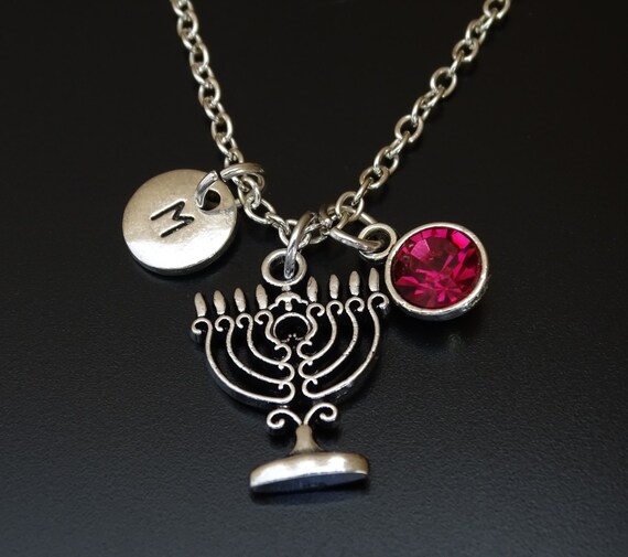 Items similar to Menorah Necklace, Menorah Jewelry, Menorah Charm