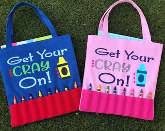 Coloring book and crayon bag