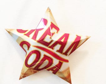 Cream Soda Recycled Aluminum Can Star, Ornament