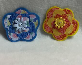 Flower Hair Clips - Set of 2 (#001.7)