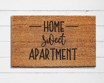 Home Sweet Apartment Doormat | Welcome Mat | Door Mat | Outdoor Rug | Apartment Decor | Housewarming Gift