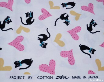 SALE - Heart Cats Ivory - Fat Quarter (11pi0913)