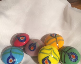 Nony NY Hand Painted Button Covers 6ct