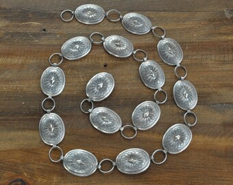 Vintage Navajo Sterling Silver Concho Belt