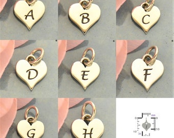 Heart Initial - Small Silver Letter Heart Charm - Personalized Charm, Heart, Initial Charms, Letter, Letters, Mothers Day Gifts, Nana, Love