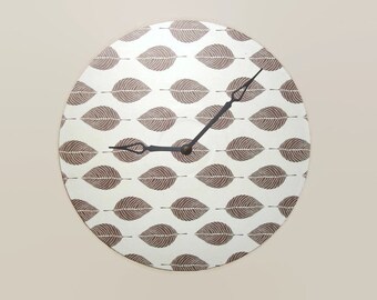 SILENT Modern Wall Clock Minimalist Wall Clock Botanical Wall Clock Large Wall Clock Unique Wall Clock Home Decor Modern Wall Decor No. 1382