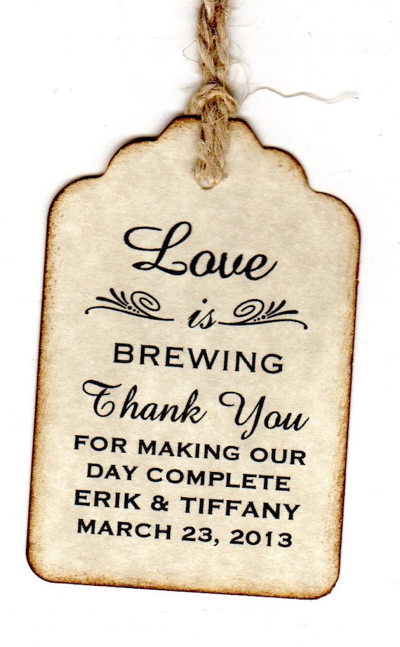 card template you thank baby shower Is Favor Love 50 Wedding Personalized Tea Tags Coffee Brewing