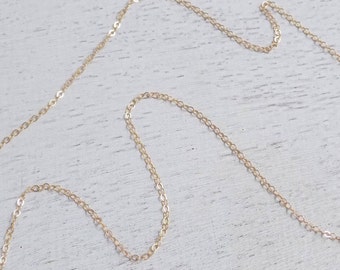 14K Gold Filled Chain, Delicate Gold Layer, Replacement Chain For Pendants, Finished Chain, 16-18-20-24-30-33-36 Inches, Made to Order