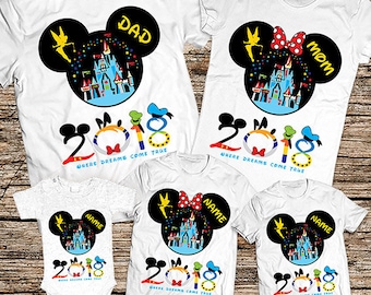 Disney Family Shirts, Disney Family Vacation T shirts, Mickey and Minnie Family Shirts,Family Disney Shirts,Pesonalized Disney Family Shirts